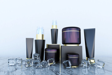 Cosmetics on White Background. 3D illustration, 3D rendering	