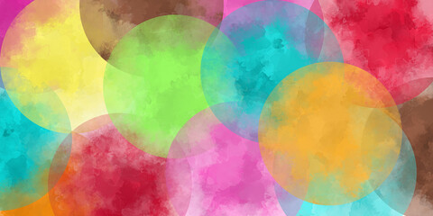 Watercolor background made of multicolored circles. A bright illustration for the design of the design, packaging