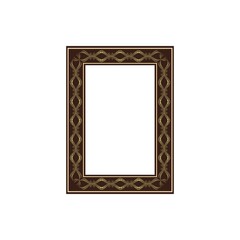 Brown frame with wavy line for photo
