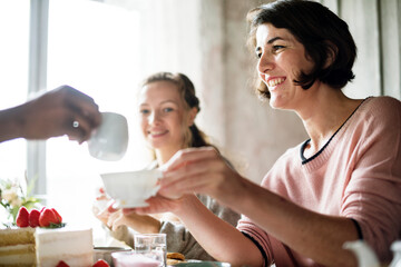 Women having tea together