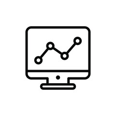 Analytics chart icon vector graphic illustration