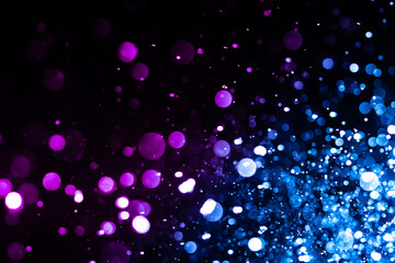 Abstract Purple bokeh defocus glitter blur background.