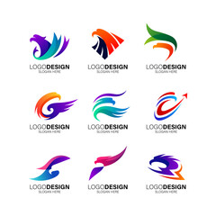 Obraz premium set collection eagle logo design for your business and company