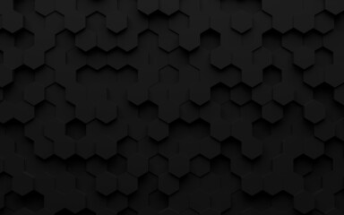 Simple black background made from hexagons
