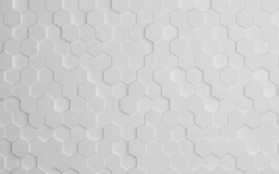 Simple Grey Background Made From Hexagons