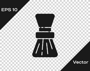 Black Shaving brush icon isolated on transparent background. Barbershop symbol. Vector Illustration