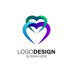love and couple logo design