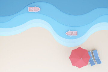 Summer on Wall Background. 3D illustration, 3D rendering	
