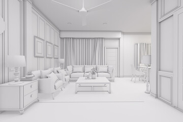 Room interior with Wall Background. 3D rendering ,3D illustration	
