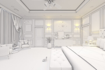Room interior with Wall Background. 3D rendering ,3D illustration	
