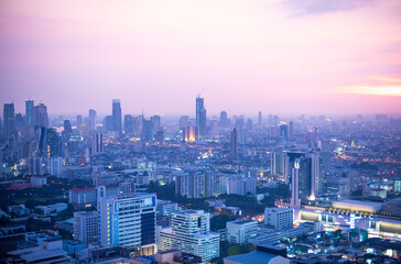 Fototapeta premium View of Bangkok City at sunset