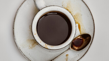 Aerial view of hot coffee