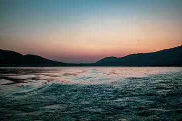 Turkey Batman province, Hasankeyf sightseeing place. sunset with sea view.