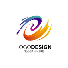 playful fire and ice for refrigeration and air conditioning logo design