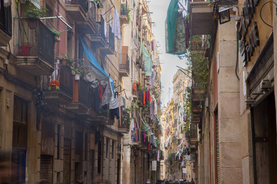 Lifestyle in the Barrio del Raval in Barcelona.