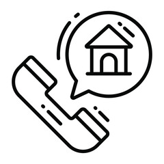 phone trendy icon, line style isolated on white background. Symbol for your web site design, logo, app, UI.