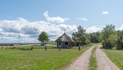 landscape with rural cabin