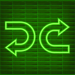 Green arrow light neon effect eps vector editable graphic resources