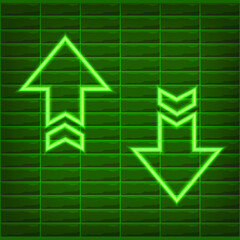 Green arrow light neon effect eps vector editable graphic resources