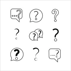 Question Mark icon set. Question Mark icon pack symbol vector elements for infographic web