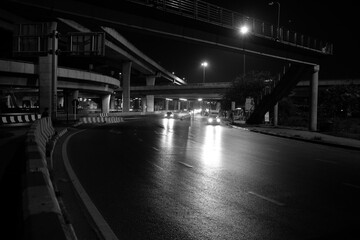 city bridge at night