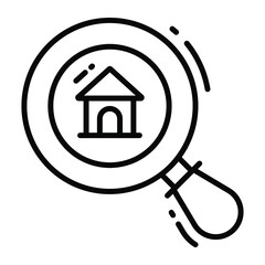 magnifying trendy icon, line style isolated on white background. Symbol for your web site design, logo, app, UI.