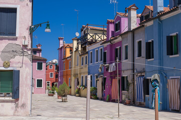 bright colored sunny cozy streets of Burano