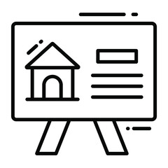 presentation trendy icon, line style isolated on white background. Symbol for your web site design, logo, app, UI.