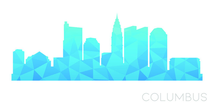 Columbus, OH, USA Low Poly Skyline Clip Art City Design. Geometric Polygon Graphic Horizon Icon. Vector Illustration Symbol.