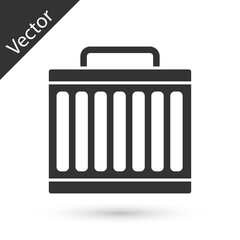 Grey Car radiator cooling system icon isolated on white background. Vector