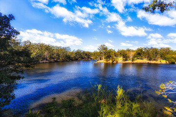 Fototapeta na wymiar Lake Parramatta Across Visitor Hut