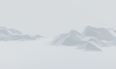 3D low polygon ice mountain.