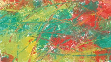 abstract painting art with yellow and green brush texture for poster, wallpaper, card background, or wall decoration.