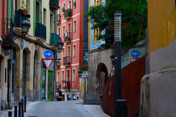 Street in the old town of Bilbao, Spain