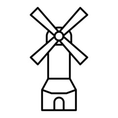 Vector Windmill Outline Icon Design
