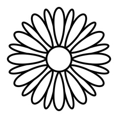 Vector Flower Outline Icon Design