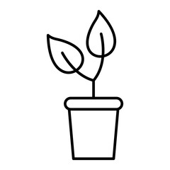 Vector Plant Outline Icon Design