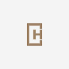 Letter CH gold Initial design logo template.
