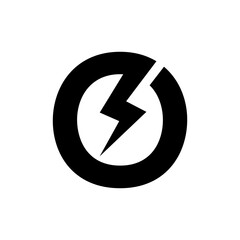 Letter O flash logo design in white background