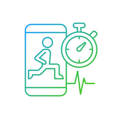 High intensity and intervals workout gradient linear vector icon. Online fitness work and rest ratio exercises. Thin line color symbols. Modern style pictogram. Vector isolated outline drawing