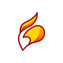 Letter G on fire logo design template