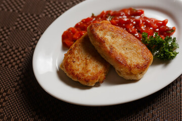 grilled meat with vegetables