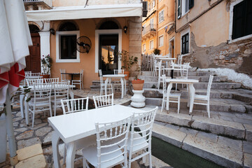 cafe on a small street of the old town