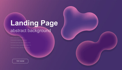 Landing page 3d concept. Mockup abstract landing page for web page.