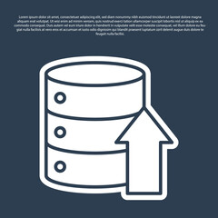 Blue line Server, Data, Web Hosting icon isolated on blue background. Vector Illustration