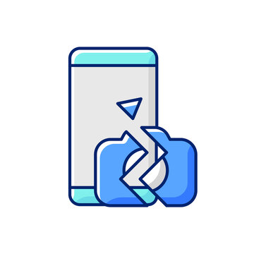 recommend clip art: Camera not working RGB color icon. Mobile phone issues. Troubleshoot smartphone camera problems. Fix photo and video error. Isolated vector illustration. Simple filled line drawing