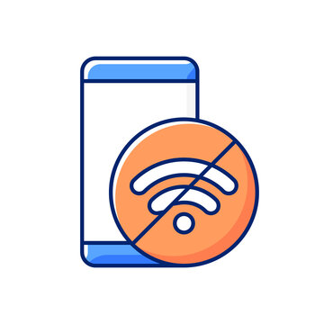 recommend clip art: Internet connection issues RGB color icon. Slow wifi sign. Unstable connection issue. Slow internet speed problem. Lagging mobile network. Isolated vector illustration. Simple filled line drawing