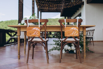 Boho wedding table for a newlywed banquet.