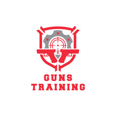 Guns training logo. - obrazy, fototapety, plakaty