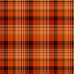 Seamless pattern in autumn orange and dark brown colors for plaid, fabric, textile, clothes, tablecloth and other things. Vector image.